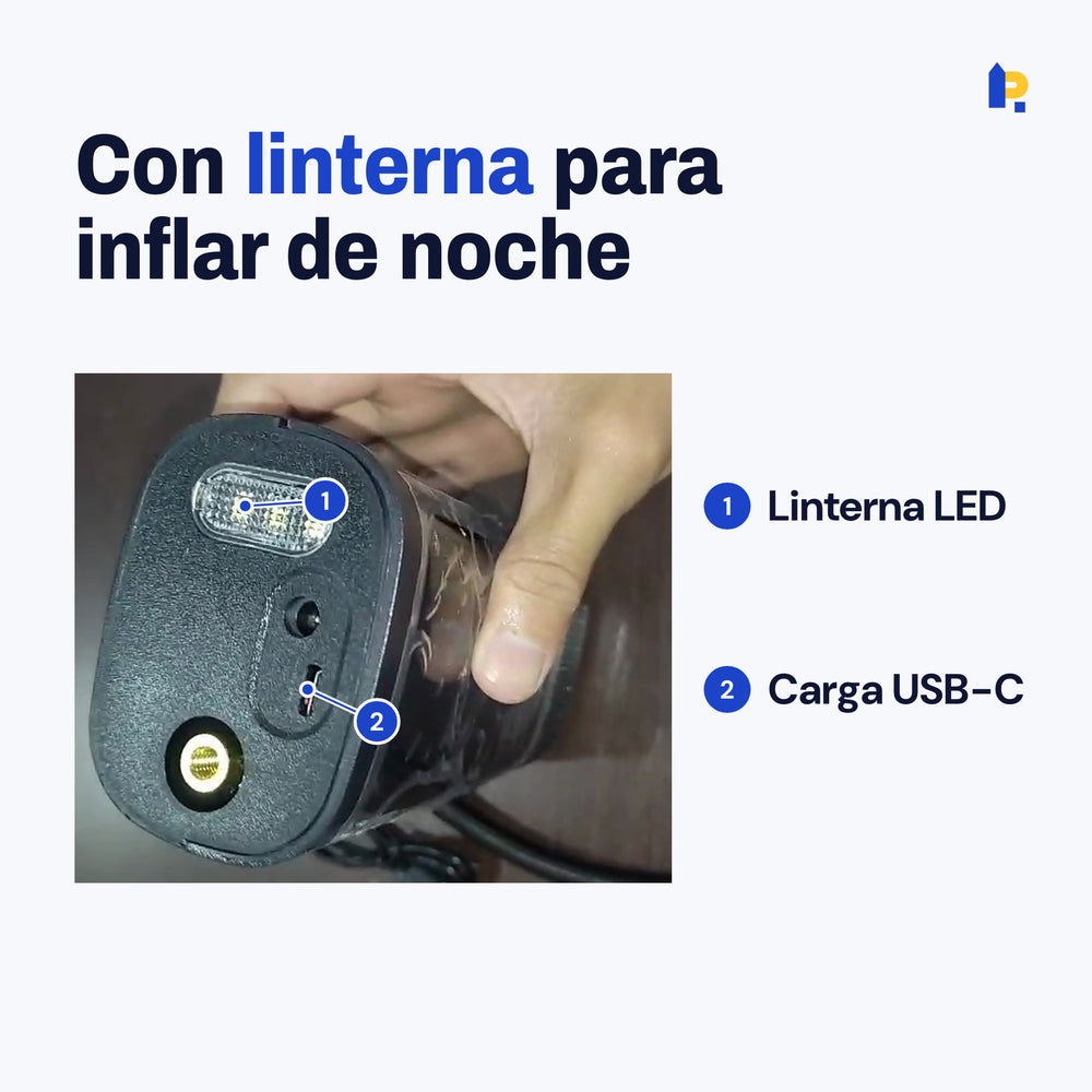 Compresor inalámbrico con pantalla digital