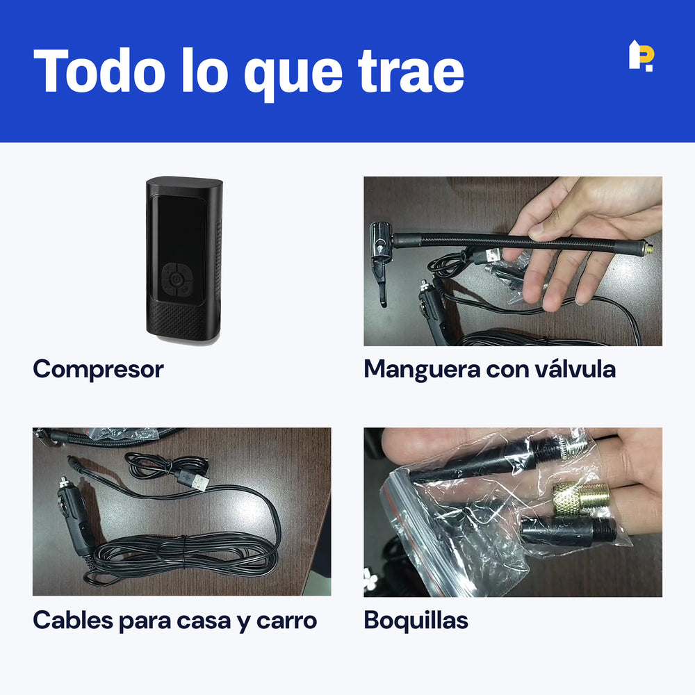 Compresor inalámbrico con pantalla digital